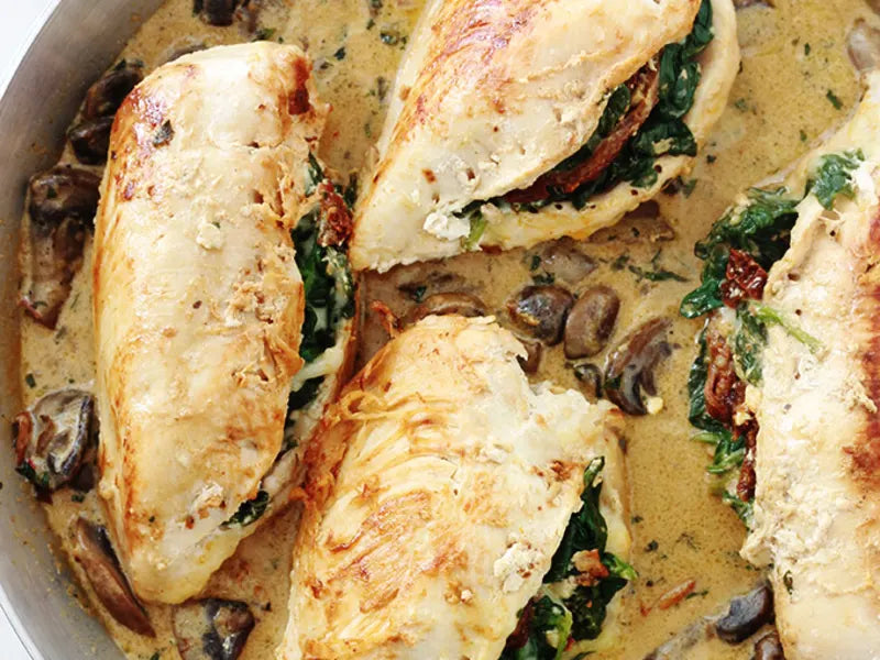 Poitrine de poulet aux épinards